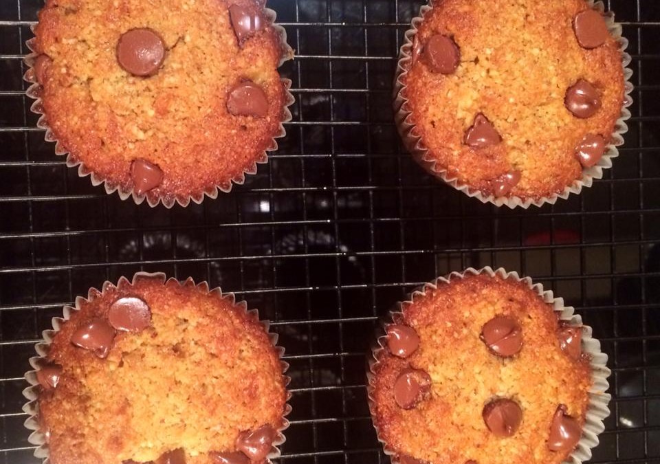 GF Banana Chocolate Chip Muffins (and Why I Love Oats) | Erica Pyle